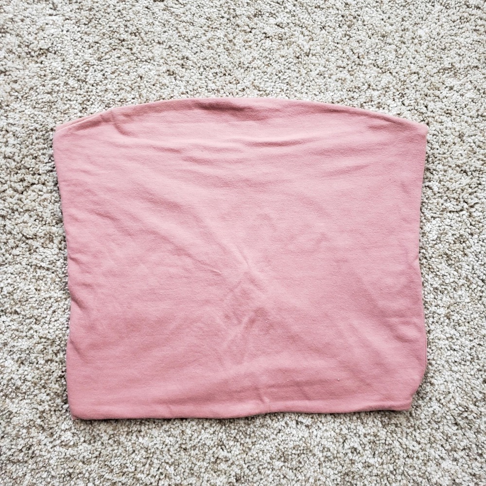 Brandy Melville Tank Womens One Size Pink Cropped Off Shoulder‎ Slim Lightweight